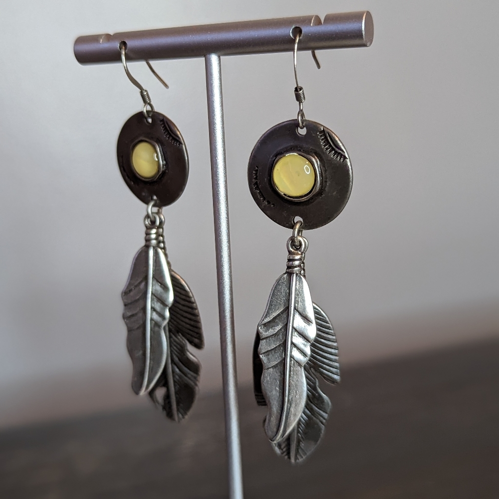 Silver Feather Earrings
